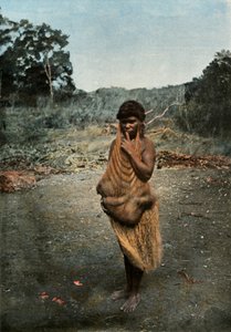 オーストラリアの女性が子供を運ぶ、オーストラリアの女性が子供を運ぶ、1900年。 作： Unbekannt