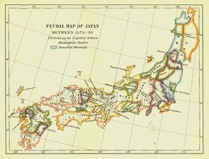 1573〜83年、1903年の日本の封建地図。 作： Unbekannt