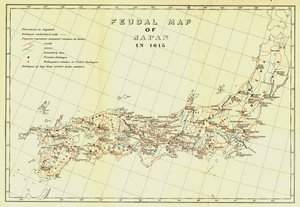 1615年、1903年の日本の封建地図。 作： Unbekannt