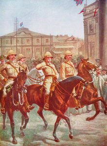 1900年南アフリカ共和国ボーア戦争、キンバリーの包囲を緩和したロバーツ元帥 作： Unbekannt