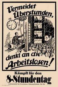 1 日 8 時間のために戦う、c. 1925年。