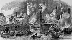 トッピングスワーフ、ロンドンブリッジ、1843年、c1843、1912年に火災。 作： Unbekannt