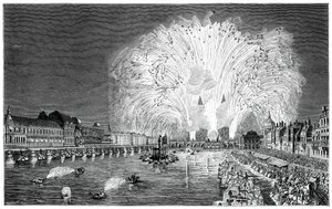 橋の上の花火、パリ、1754年、1885年 作： Unbekannt