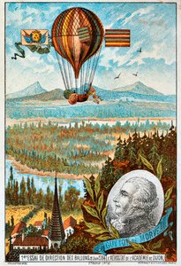 ガイトン・ド・モルボーが最初に気球を監督した試み、フランス、ディジョン、1784 1890年代。 作： Unbekannt