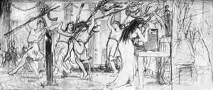 ヴィンテージフェスティバルの最初のスケッチ、c1871 c1880-1882 作： Unbekannt