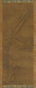 冬の川での一人釣り、清王朝、18 世紀。 作： Unbekannt