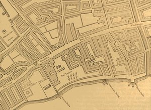 フリートストリート、テンプルなど、ロンドンの地図から、1720年、1897年に公開。 作： Unbekannt