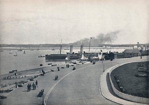 フリートウッド-プロムナード：マン島汽船の出発、1895 作： Unbekannt