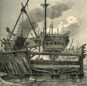 Floating Dock、Deptford 1820、c1878。 作： Unbekannt