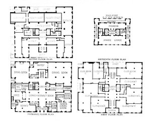 フロアプラン、フラタニティクラブビルディング、ニューヨーク市、1924 作： Unbekannt