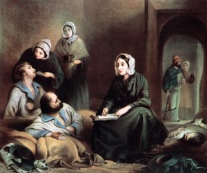 英国の看護師兼病院の改革者、フローレンスナイチンゲール、1855年、トルコ、スクータリ病院 作： Unbekannt