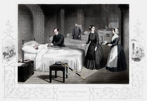 Scutari、c1860の病院でフィレンツェナイチンゲール 作： Unbekannt