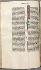 フォル。 174v、エズラ、歴史的イニシャルI、キュロスが神殿の建設を指揮、c。 1275-1300。 作： Unbekannt