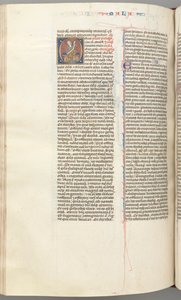 フォル。 368v、マラキ、歴史に残る最初のO、巻物で座っているマラキ、c。 1275-1300。 作： Unbekannt