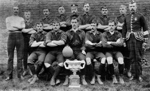第1ロイヤルスコッツロージアン連隊のサッカーチーム、1896年 作： Unbekannt