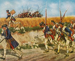 メーレンからキューストリンまでのフレデリックス軍の強制移動。1758年、1936年。 作： Unbekannt