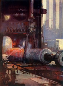 大型ライナー用のプロペラシャフトの鍛造、c1930。 作： Unbekannt
