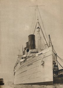 元海の女王、R、MSキュナードホワイトスターラインのモーレタニア、1936