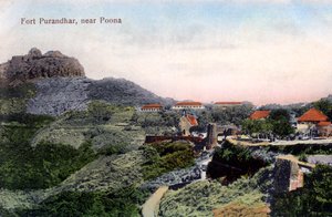 20世紀初頭、Pune Poonaの近くのPurandhar砦 作： Unbekannt