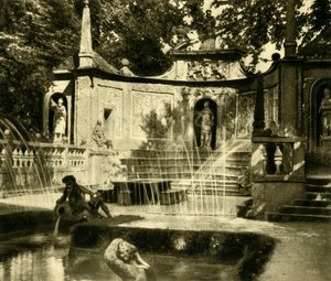 噴水、ヘルブルン宮殿、ザルツブルク、オーストリア、c1935。 作： Unbekannt