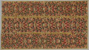 ベッドカバーからの4つの境界線、1700年代。