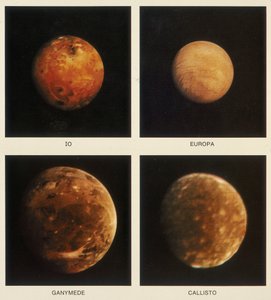 木星の4つの衛星。イオ、エウロパ、ガニメデ、カリスト、1979 作： Unbekannt
