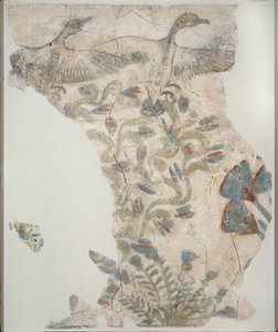 飛翔する雁を描いた石膏舗装の断片、第 18 王朝 作： Unbekannt