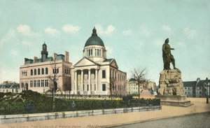 無料の図書館無料のS教会とウォレスの像-アバディーン、1900年代。 作： Unbekannt