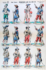 フランス軍、ルイ13世とルイ14世の銃士、17世紀19世紀 作： Unbekannt