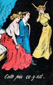 フランスの姦通風刺画はがき、c1900 作： Unbekannt
