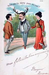 フランスの姦通風刺画はがき、c1900 作： Unbekannt