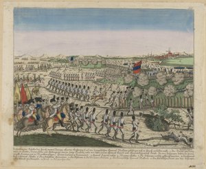チューリッヒの最初の戦いでチューリッヒベルグの丘にいたフランス軍とロシア軍1810