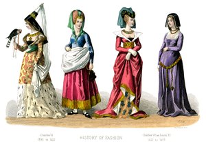 フランスの衣装：シャルル6世、シャルル7世、ルイ11世、1882年