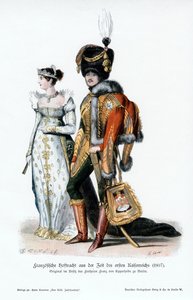 1807年の最初の帝国の時代のフランスの宮廷服 作： Unbekannt
