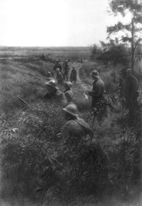 1918年、フランス、アイヌのVillers-Cotteretsの北にある沈没車線のフランス歩兵の位置 作： Unbekannt