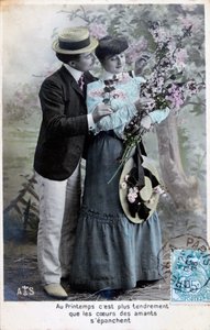 フランスのロマンチックなポストカード、c1900