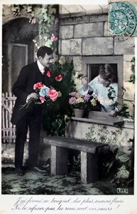 フランスのロマンチックなポストカード、c1900 作： Unbekannt