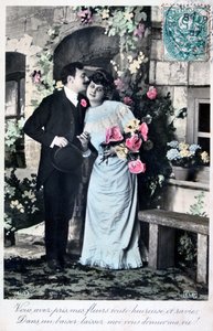 フランスのロマンチックなポストカード、c1900