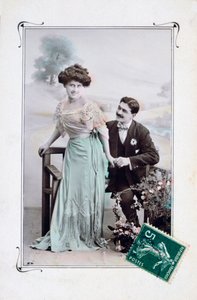 フランスのロマンチックなポストカード、c1900