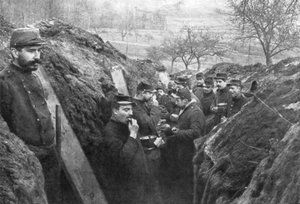 1915年に配給されたフランスの兵士たち 作： Unbekannt
