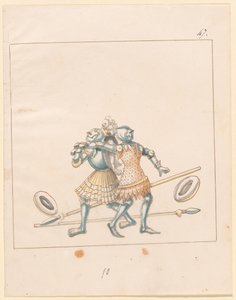 Freydal、マクシミリアン1世皇帝の馬上槍試合とトーナメントの本：戦闘...プレート152、c1515。 作： Unbekannt