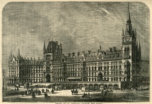 セントパンクラス駅とホテルの正面、c1876。 作： Unbekannt