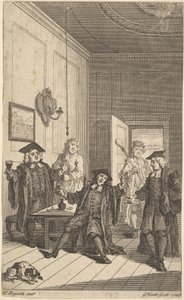 The Humours of Oxford の口絵、1730 年 4 月。 作： Unbekannt