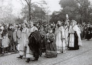 1928年10月19日、ロシアのロスキレ、ロシアのツァリナマリアフョードロヴナの葬儀 作： Unbekannt