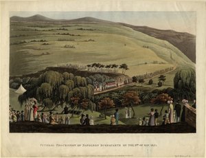 1828年、1821年5月9日のナポレオンボナパルトの葬列 作： Unbekannt