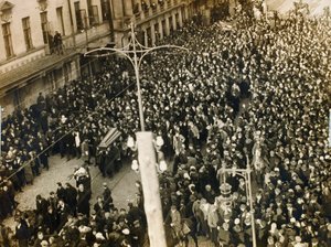 詩人ヴァレリーブリュソフの葬列、ソ連、モスクワ、1924年10月12日 作： Unbekannt