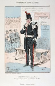 国家警備隊の古い衣装、パリ包囲戦、日仏戦争、1870年から1871年。 作： Unbekannt