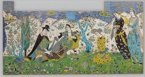 ガーデンギャザリング、イラン、1640-50。 作： Unbekannt