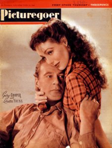 ゲイリークーパー1901〜1961年、ロレッタヤング1913〜2000年、アメリカの俳優、1945年