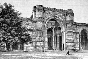 1895年、インドのアーメダバードにあるグレートモスクへの玄関口 作： Unbekannt